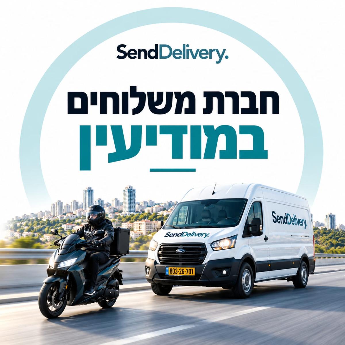 שליח על אופנוע בנסיעה מהירה בכביש בינעירוני